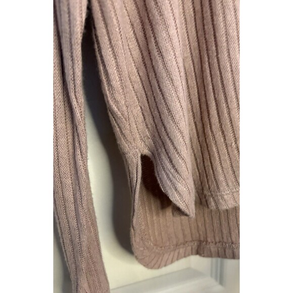American Eagle Shirt Womens XS Mauve Pink Ribbed Soft Sexy V Neck Long Sleeve - Picture 5 of 7